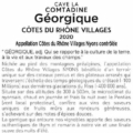Géorgique | Côtes-du-Rhône Villages Nyons |  2020 Rouge